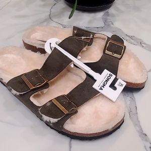 Sonoma Faux Suede Cork Women's Slippers size XL (10-11)